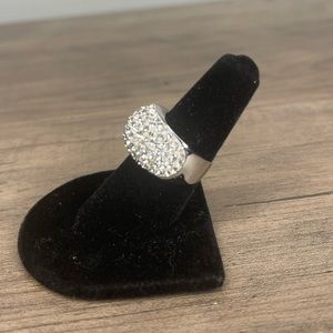 Women’s size 6 silver tone faux‎ costume jewelry chunky ring